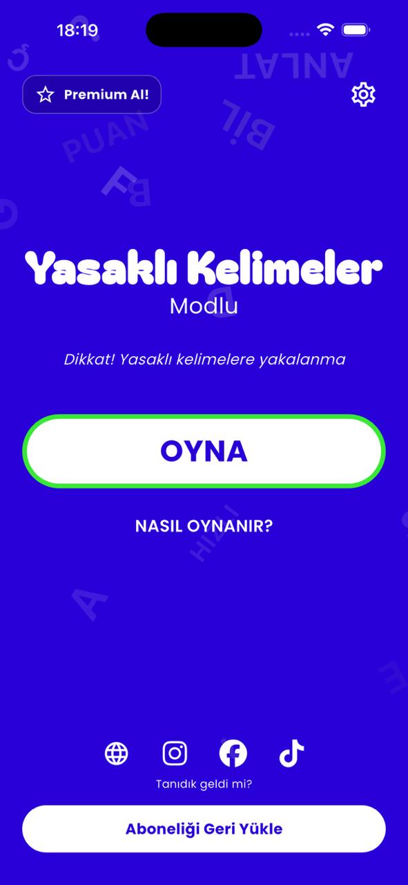 Forbidden Words Game Screen